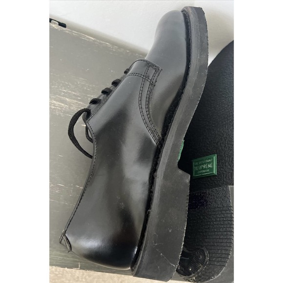 Herman Bootmakers Black Work Shoes Lace Up Neoprene Cushion MENS Size 8D EUC - Picture 9 of 12